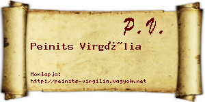 Peinits Virgília névjegykártya